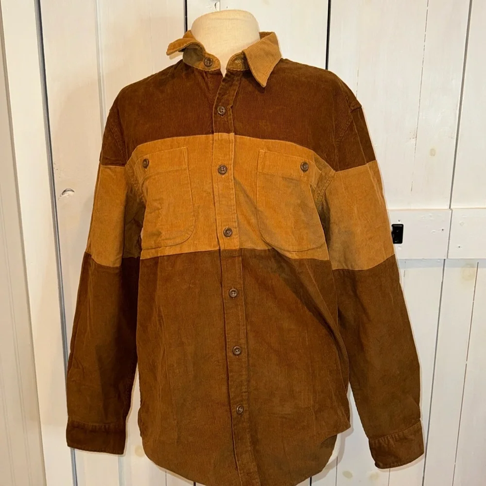 NWT J. Crew Brown Two Toned Corduroy Button Down - Picture 1 of 3